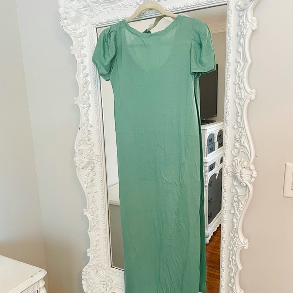 RARE CHLOE Mint Green Long Maxi Short Sleeve Dress - Picture 9 of 13
